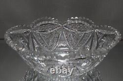 Abp American Brilliant Cut Glass Large Oval Serving Bowl 10 3/4 X 8.5