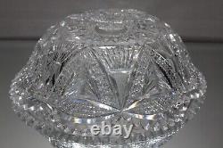 Abp American Brilliant Cut Glass Large Oval Serving Bowl 10 3/4 X 8.5