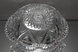 Abp American Brilliant Cut Glass Large Oval Serving Bowl 10 3/4 X 8.5