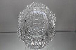 Abp American Brilliant Cut Glass Large Oval Serving Bowl 10 3/4 X 8.5