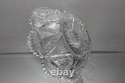 Abp American Brilliant Cut Glass Large Oval Serving Bowl 10 3/4 X 8.5