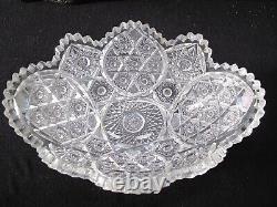 Abp American Brilliant Cut Glass Large Oval Serving Bowl 11.5 X 8.5