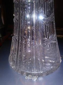 Abp American brilliant period cut crystal vase 16 tall