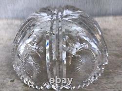 Abp Antique Cut Glass Crystal Bowl Heavy Thick Sharp American Brilliant Period