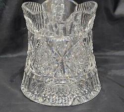 Abp Antique Cut Glass Crystal Havy Jug/pitcher Signed Hawkes Fine Cut All Over