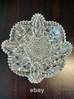 Abp Cut Glass Bowl Outstanding Cutting, Excellent Condition