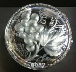 Abp Cut Glass Crystal, Tuthill, Grapes & Leaves, Covered Jardiniere, Exquisite