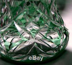 Abp c1900 fine elegant cut glass decanter, perfume, rock crystal, green-clear, 8