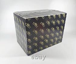 Ajka Amber Gold Cut Crystal Water Glass Set Of 6 In Original Box! (j332)
