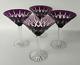 Ajka Arabella Rare Amethyst Cut To Clear Crystal Martini Glasses Set Of 4