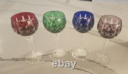 Ajka Crystal Cut to Clear Arabella Wine Hock Goblets Set of 4 Made in Hungary