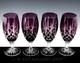 Ajka Crystal Purple Cut to Clear ARABELLA 7-3/4 ICE TEA BEVERAGE GLASSES Set 4