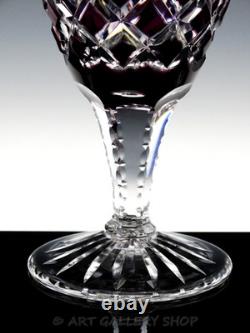 Ajka Crystal Purple Cut to Clear ARABELLA 7-3/4 ICE TEA BEVERAGE GLASSES Set 4