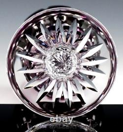 Ajka Crystal Purple Cut to Clear ARABELLA 7-3/4 ICE TEA BEVERAGE GLASSES Set 4