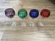 Ajka Crystal Wine Goblets Set of 4 Multicolor Cut to Clear Hungary 24% PbO