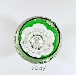 Ajka Emerald Green Marsala Brandy Cognac Cut Crystal Glass Set Of 6! (bt037)