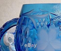 Ajka Marsala Azure Cut To Clear Crystal Brandy Glass / Snifter Set Of 4, Signed