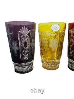 Ajka Marsala Crystal Glasses SET OF 6 Multi Color BEAUTIFUL! Comes with box NEW