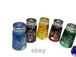 Ajka Marsala Crystal Glasses SET OF 6 Multi Color BEAUTIFUL! Comes with box NEW