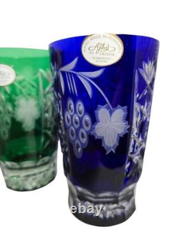Ajka Marsala Crystal Glasses SET OF 6 Multi Color BEAUTIFUL! Comes with box NEW