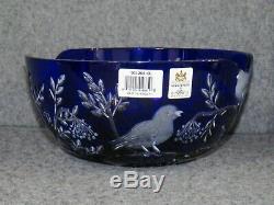 Ajka RARE Crystal Design Guild 9 Hungarian Bowl Cut To Clear Blue Birds NWT