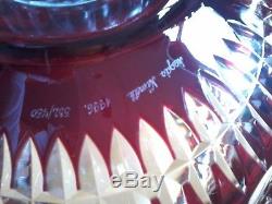 Ajka Red Cut to Clear Crystal Centerpiece Bowl Signed Magna Neimith #532/750