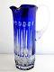 Ajka Xenia King Louis Cobalt Blue Cased Cut To Clear Crystal Water Pitcher