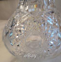 Amazing Antique ABP American Brilliant Cut Crystal Glass Vase