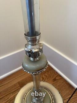 Amazing Ornate Antique Art Deco Torchiere Floor Lamp Cut Crystal Glass Columns