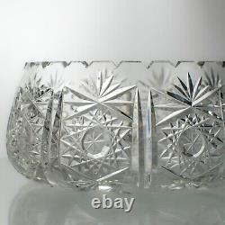 America Brilliant Period Cut to Clear Crystal Fruit Bowl Vintage Decor