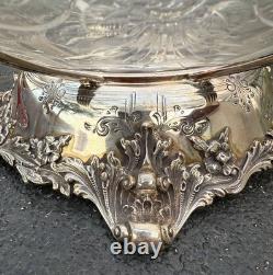 American Antique Brand-Chatillon Sterling Silver Cut Glass Crystal Centerpiece