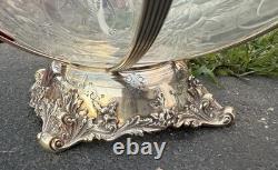 American Antique Brand-Chatillon Sterling Silver Cut Glass Crystal Centerpiece