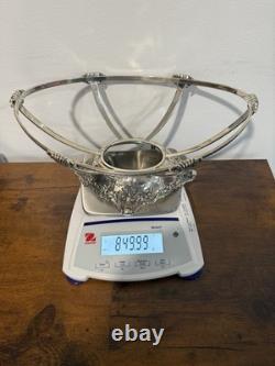 American Antique Brand-Chatillon Sterling Silver Cut Glass Crystal Centerpiece