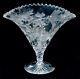 American Brilliant ABP California Intaglio Cut Glass Trefoil Vase Acorn