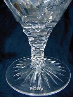 American Brilliant ABP California Intaglio Cut Glass Trefoil Vase Acorn