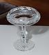 American Brilliant ABP Cut Glass Compote Crystal Rolled Rim