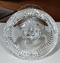 American Brilliant ABP Cut Glass Compote Crystal Rolled Rim