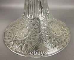 American Brilliant Antique Glass Cut Crystal Large Banquet Oil Lamp No Shade