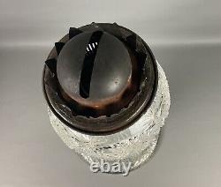 American Brilliant Antique Glass Cut Crystal Large Banquet Oil Lamp No Shade