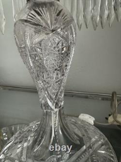American Brilliant Crystal Hand Cut Glass Table Lamp Vintage American Brilliant Crystal Hand Cut Glass Table Lamp Vintage