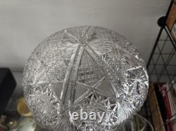 American Brilliant Crystal Hand Cut Glass Table Lamp Vintage