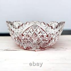 American Brilliant Cut Crystal Glass Fruit Bowl Flowers Hearts Starbursts (READ)