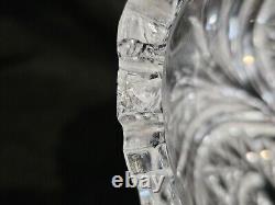 American Brilliant Cut Crystal Glass Oval Bowl Centerpiece Sawtooth Rim 12 1/2