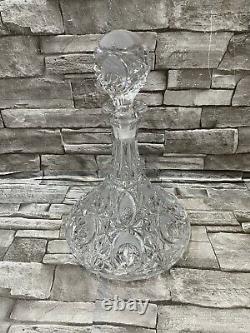 American Brilliant Cut Crystal Glass Vintage Ship Decanter