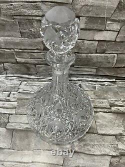 American Brilliant Cut Crystal Glass Vintage Ship Decanter