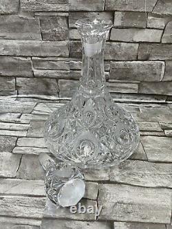 American Brilliant Cut Crystal Glass Vintage Ship Decanter