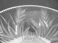 American Brilliant Cut Glass 1876-1916 Insect design engraved covered compote