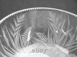 American Brilliant Cut Glass 1876-1916 Insect design engraved covered compote