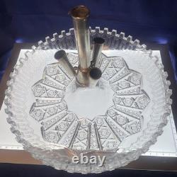 American Brilliant Cut Glass ABP Alhambra Epergne Flower Meriden Glass ABP
