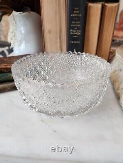 American Brilliant Cut Glass Bowl, Russian Pattern Antique Crystal